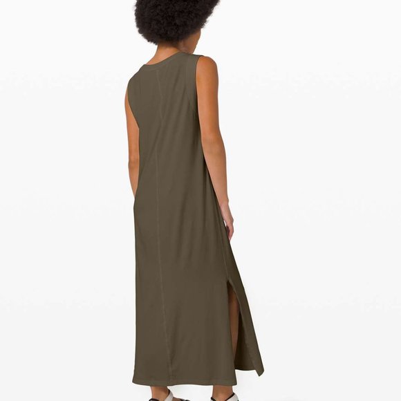 Lululemon All Yours Tank Maxi Dress Dark Olive - Picture 2 of 4